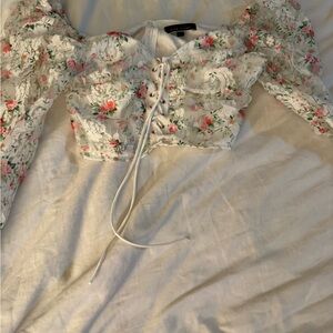 Blue Blush floral corset top, size women’s Large
